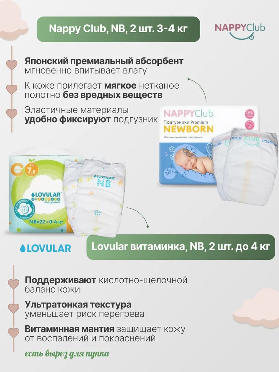 Микс подгузников разных брендов