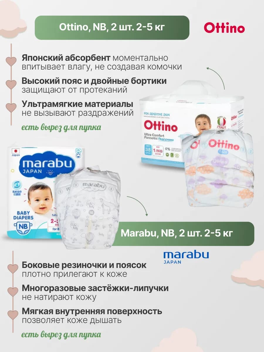 Микс подгузников разных брендов