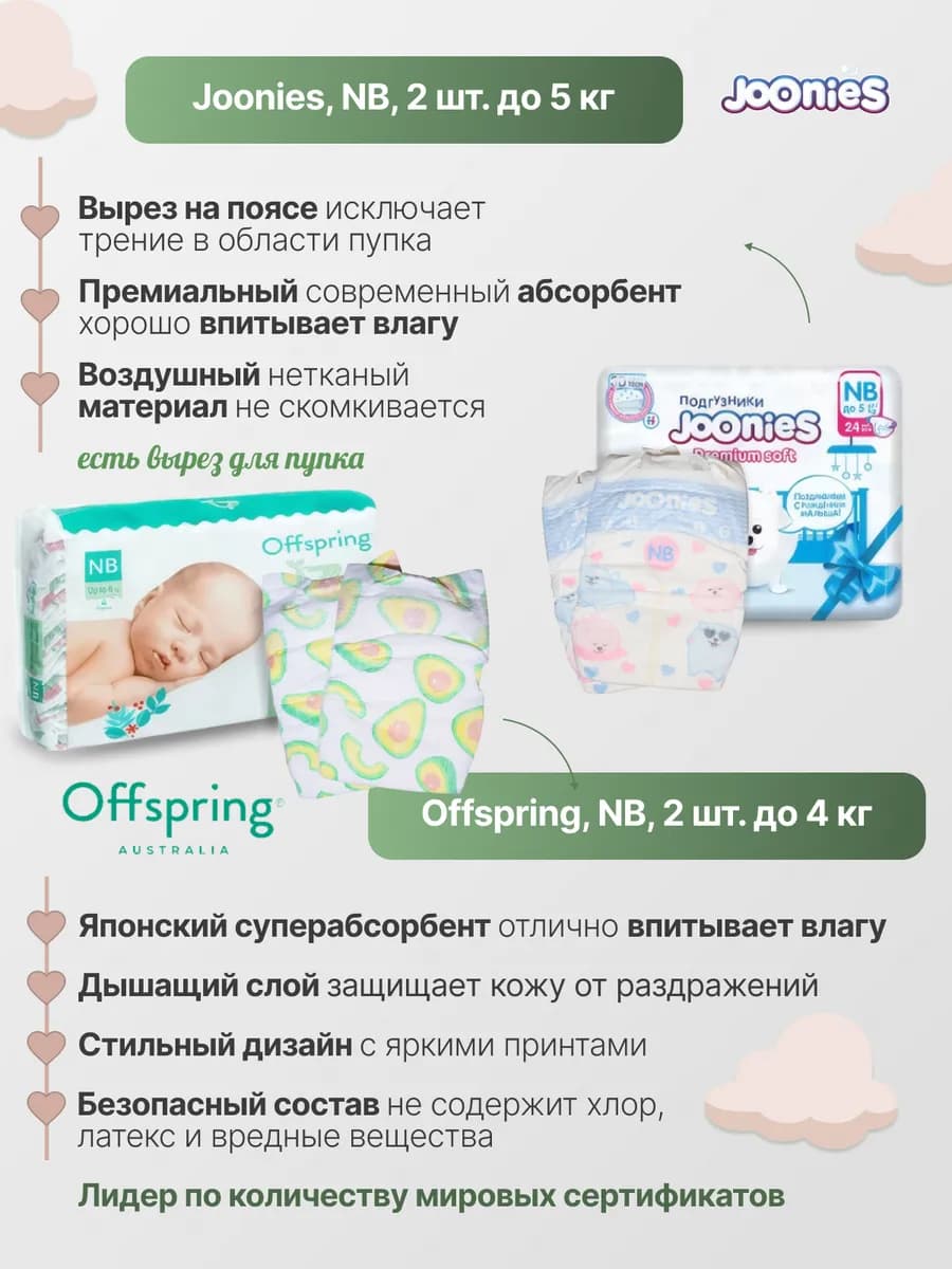 Микс подгузников разных брендов