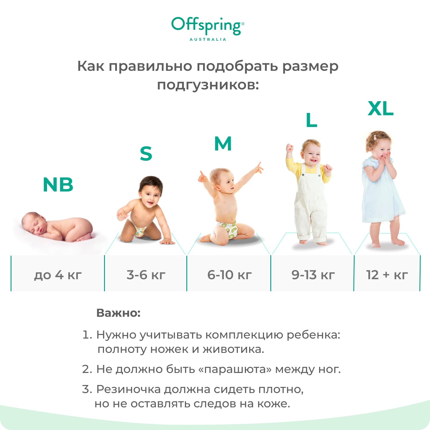 Offspring подгузники, NB 2-4 кг. 56 шт. расцветка Листочки 10