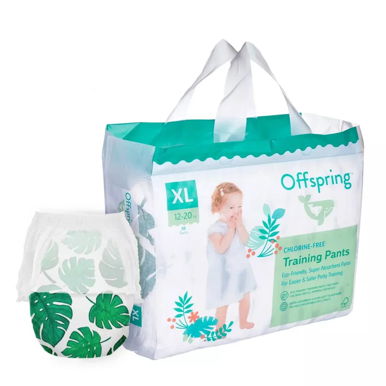 Offspring трусики-подгузники, XL 12-20 кг. 30 шт. расцветка Тропики