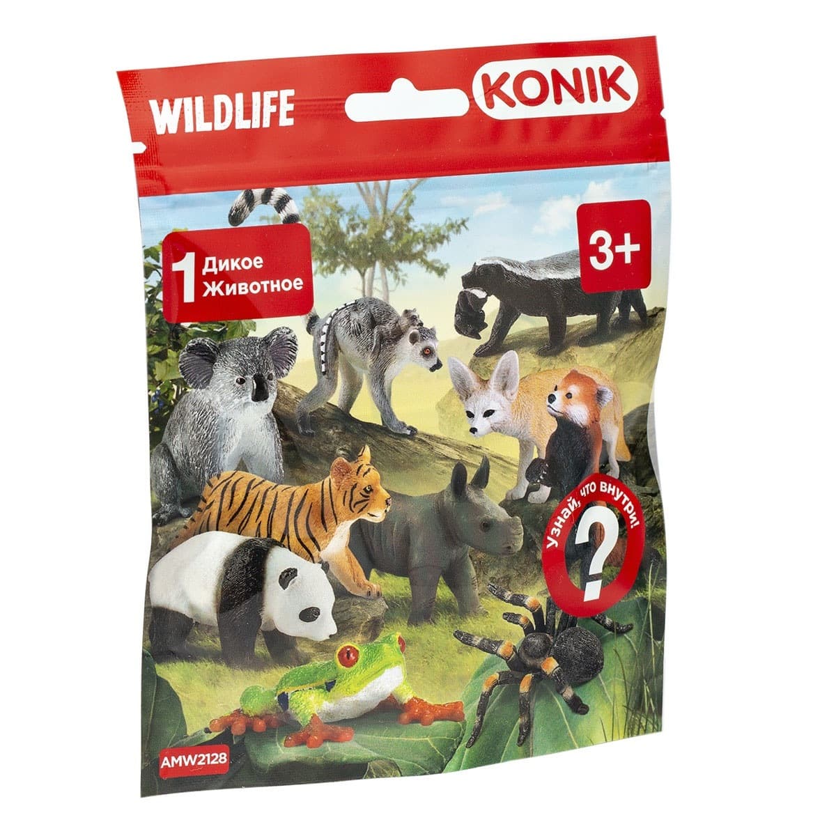 Пакетик-сюрприз KONIK «Дикие животные», 1 фигурка