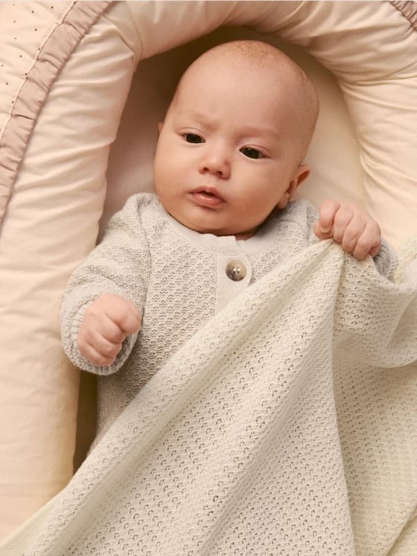 Плед-пелёнка ажурная Loomknits Кремовый