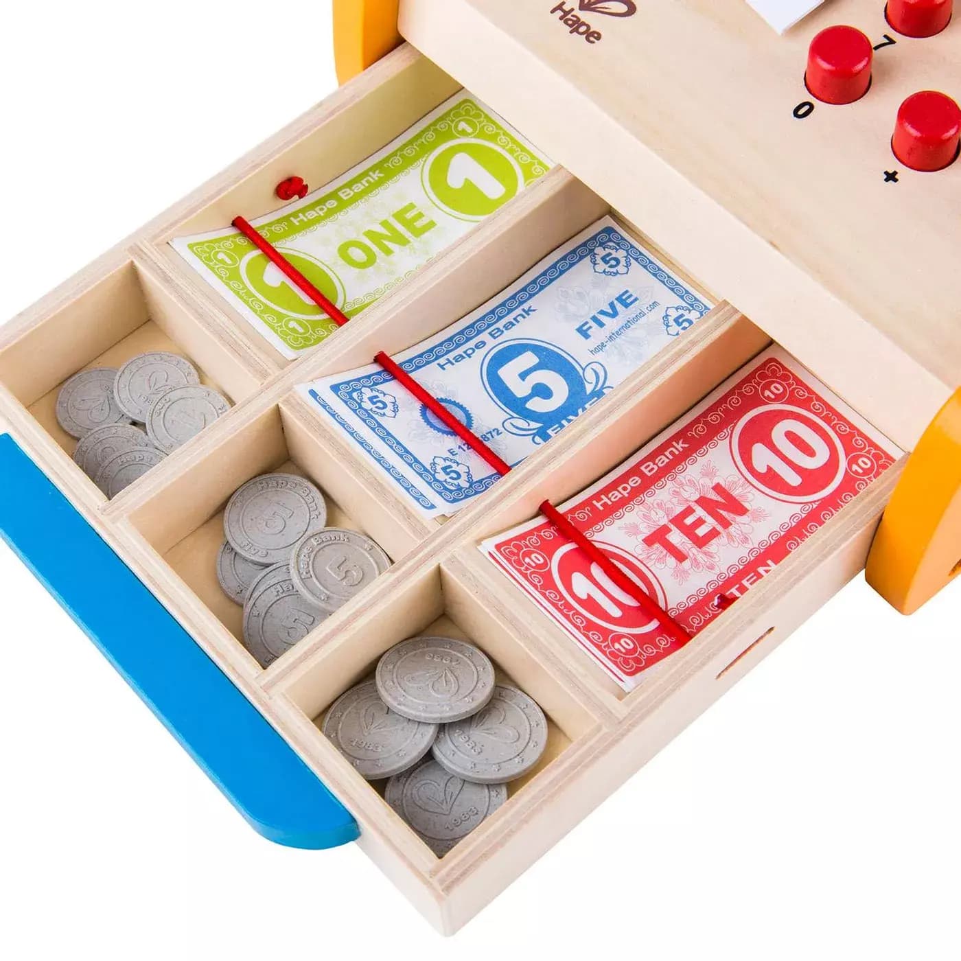 Деревянная игрушка касса "Супермаркет", игровой набор из 35 предметов 6