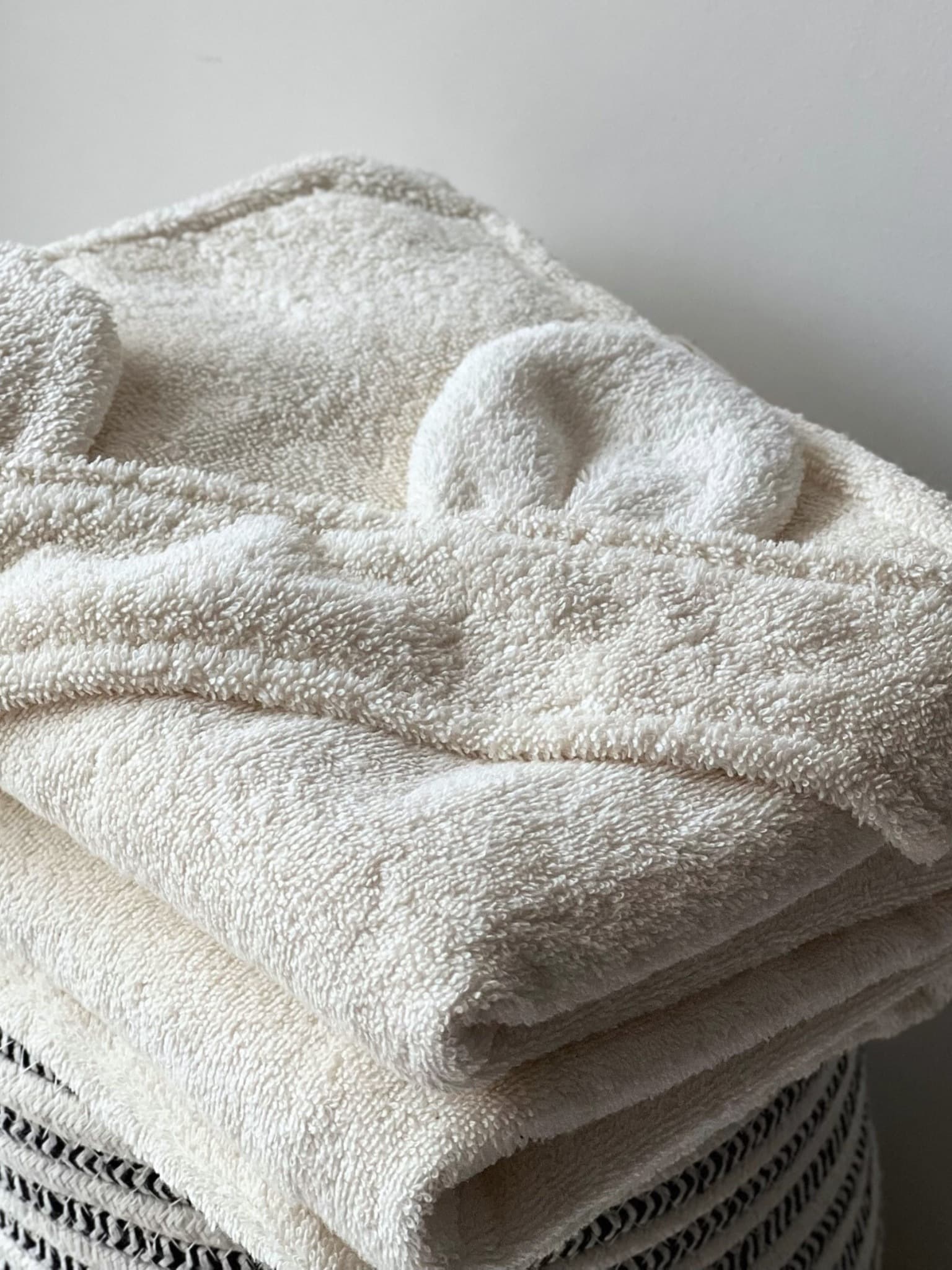 Махровое полотенце с капюшоном 85х85, Молочный