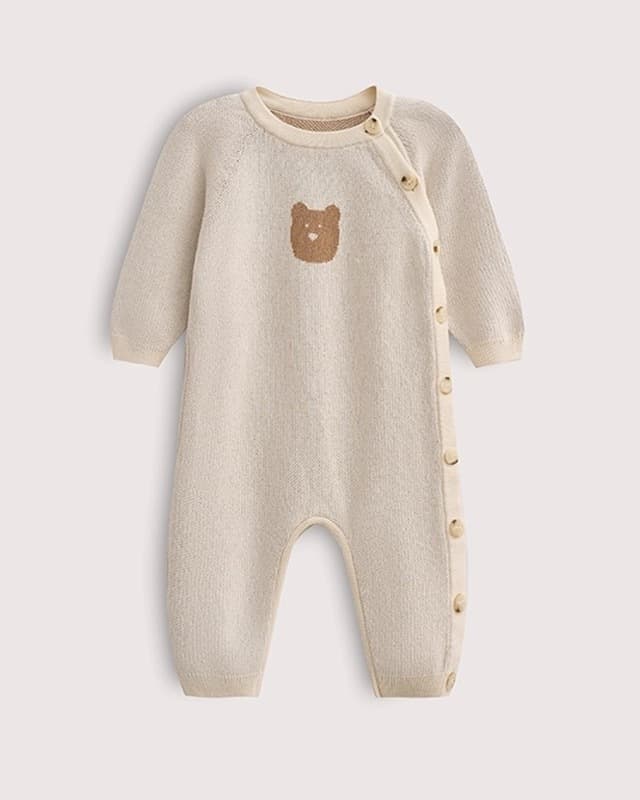 Комбинезон детский Loomknits с мишкой, Экрю