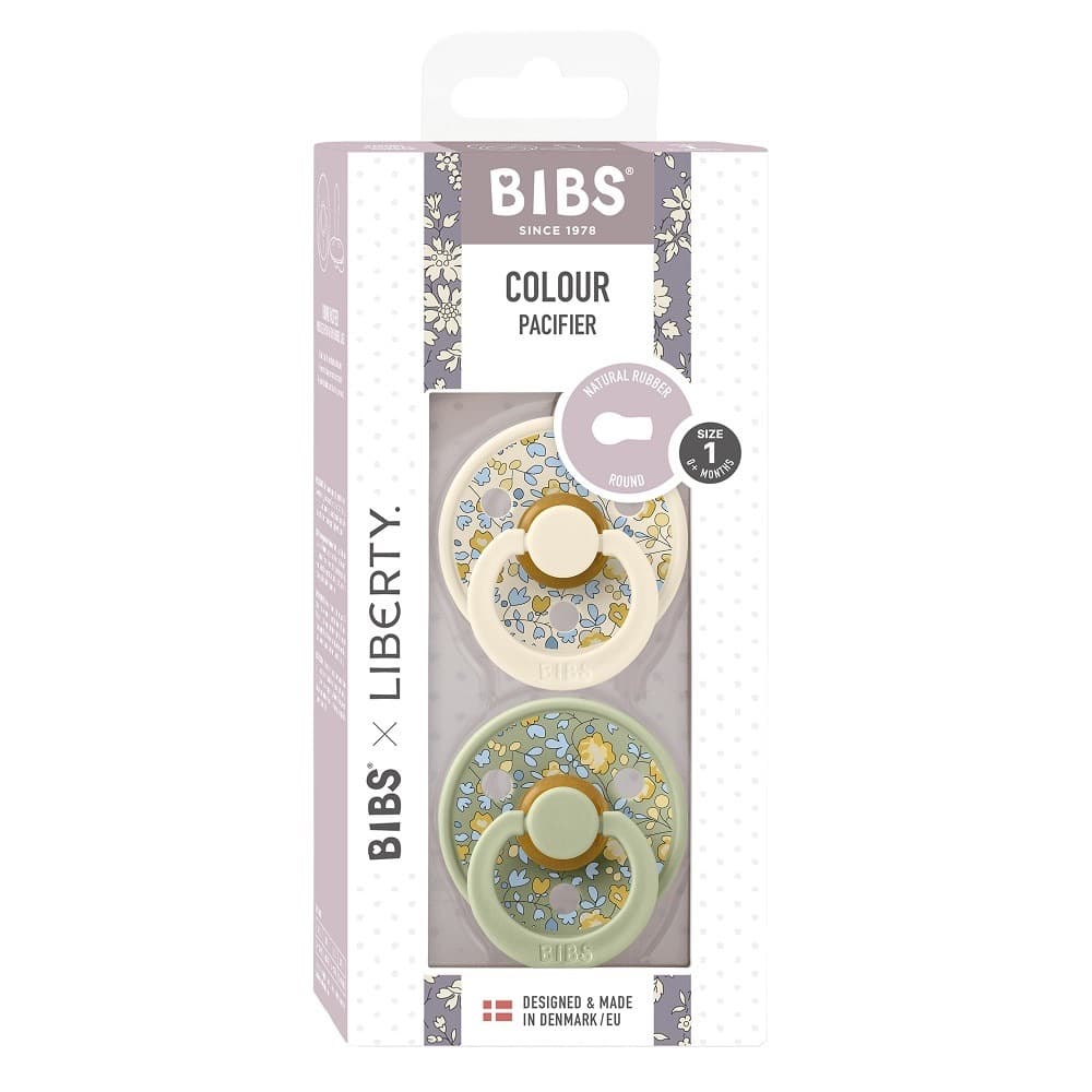 Набор пустышек латексных BIBS Liberty Colour, 2 шт. - Eloise - Sage 0-6 месяцев