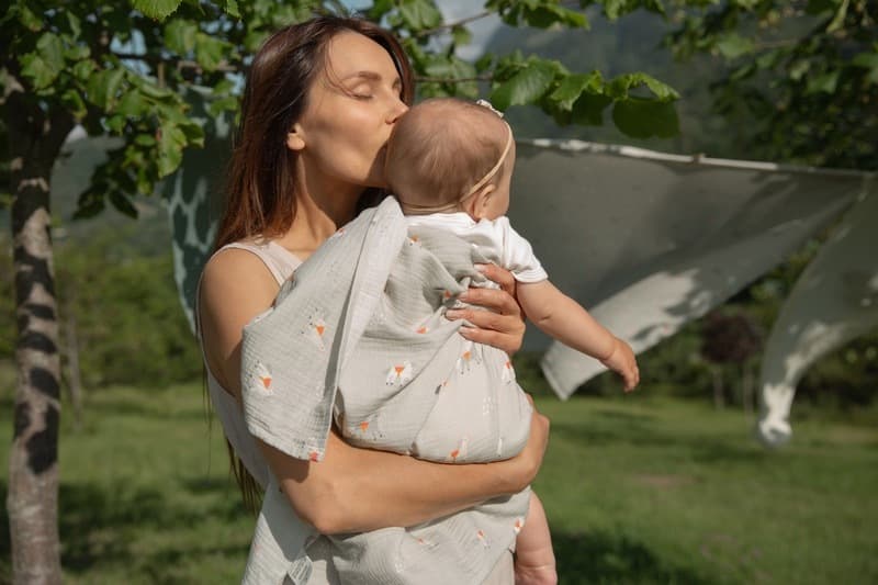 Пелёнки муслиновые BUBA KIDS, 2 шт., Кабардинские лошадки/ сливочный, 75х115 6