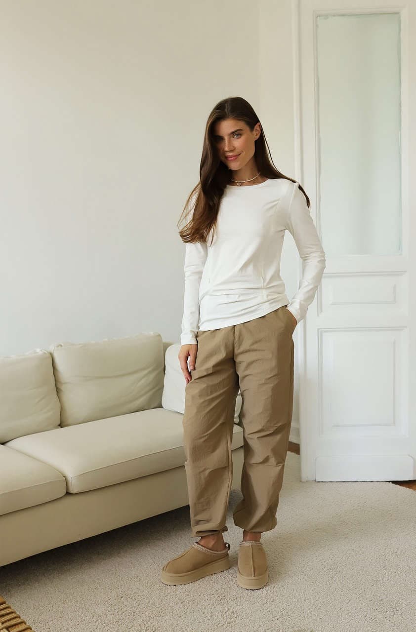 Лонгслив Slim для кормящих мам, Айвори