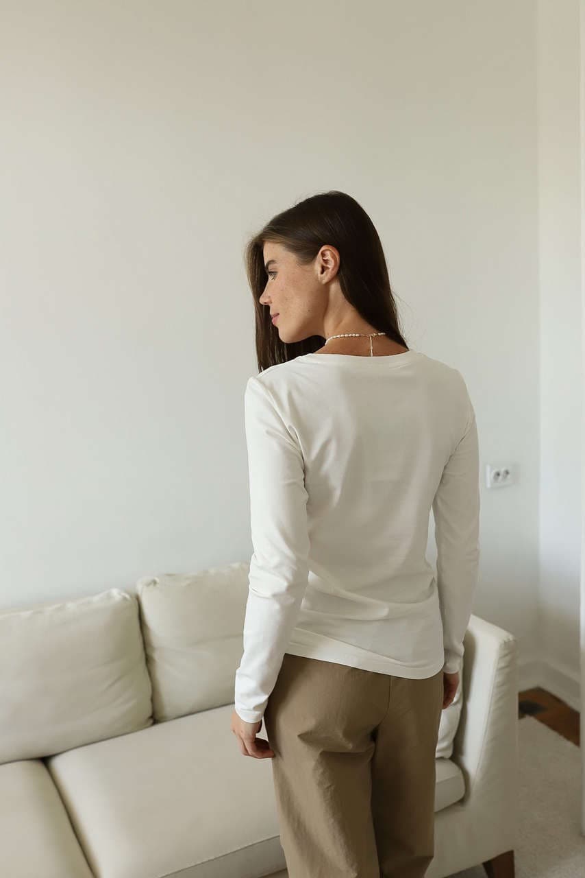 Лонгслив Slim для кормящих мам, Айвори 6