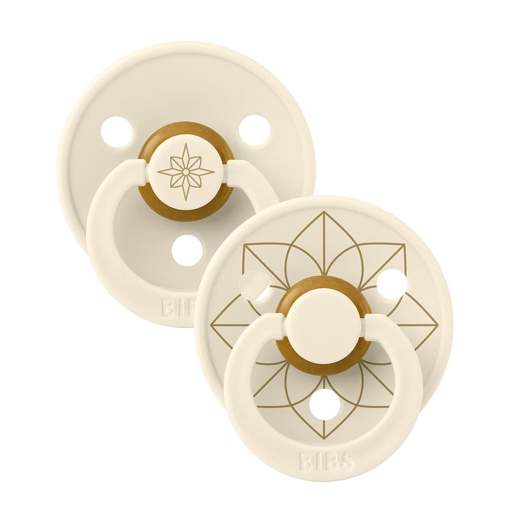 Набор пустышек BIBS Studio Colour - Noor - Ivory/Gold, 0-6 месяцев