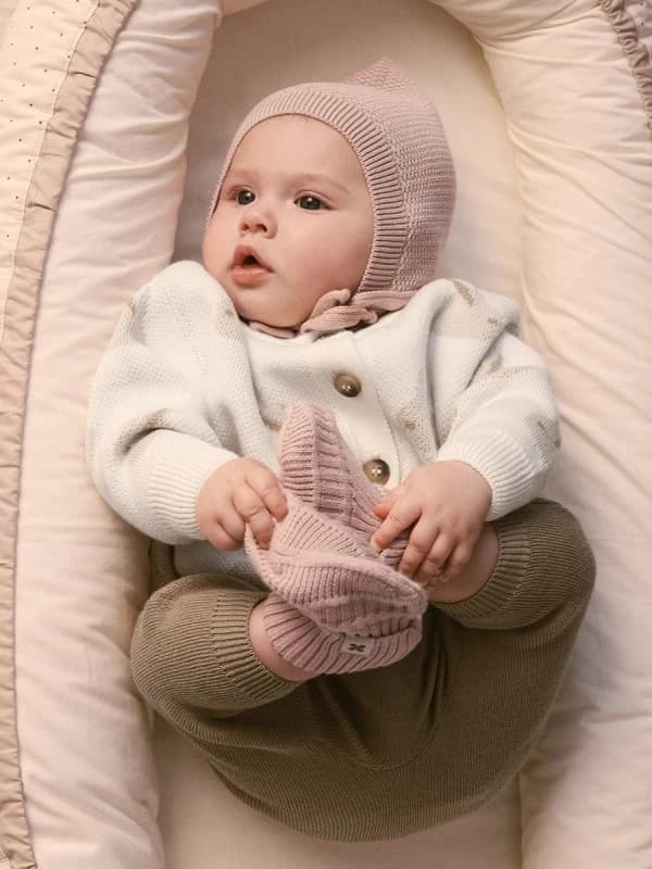 Чепчик детский Loomknits Пудровый 4
