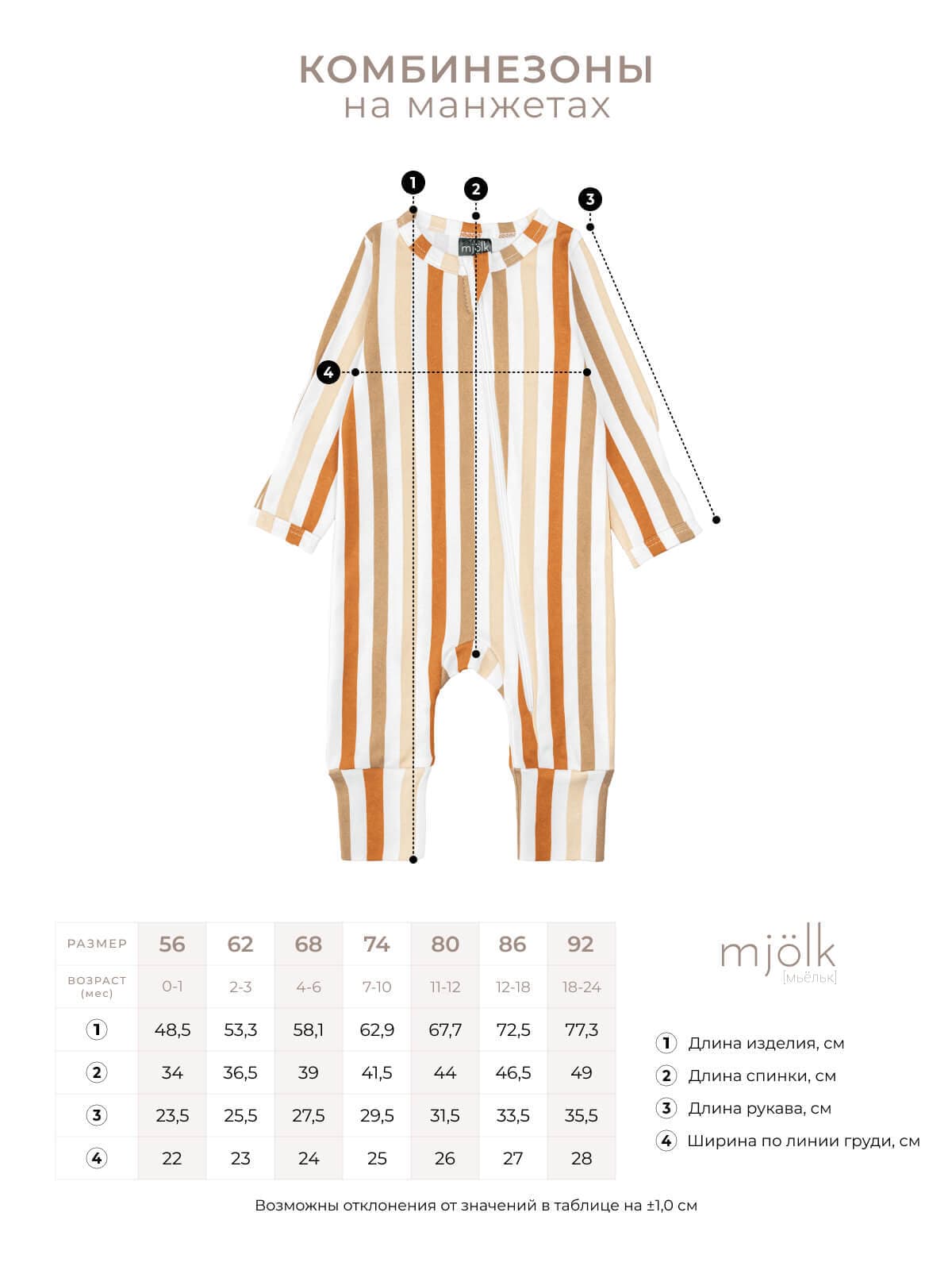 Комбинезон Mjolk Гуси, на манжетах