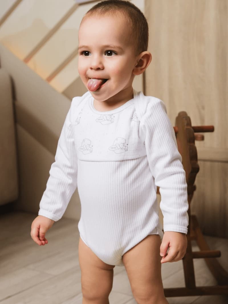 Боди непром. Львы 12.28kids,Белый