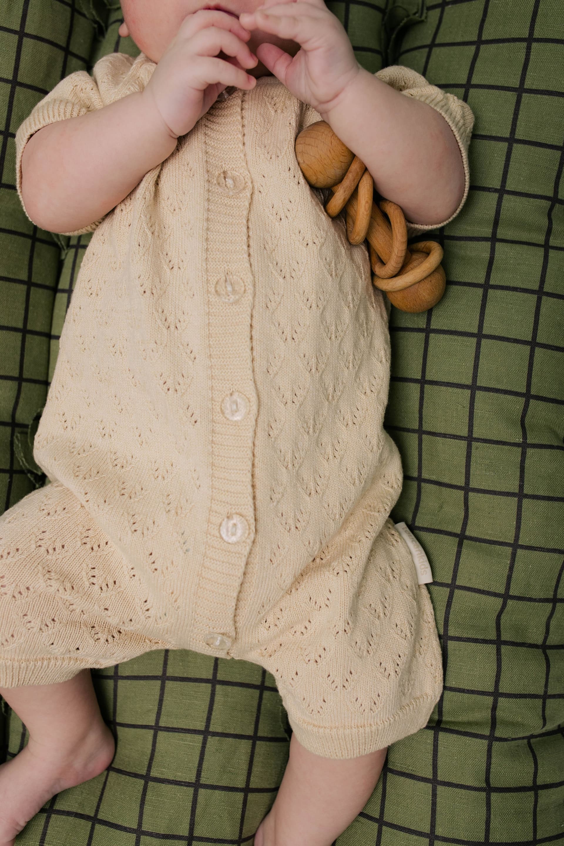 Песочник вязаный ажур, Льняной 5