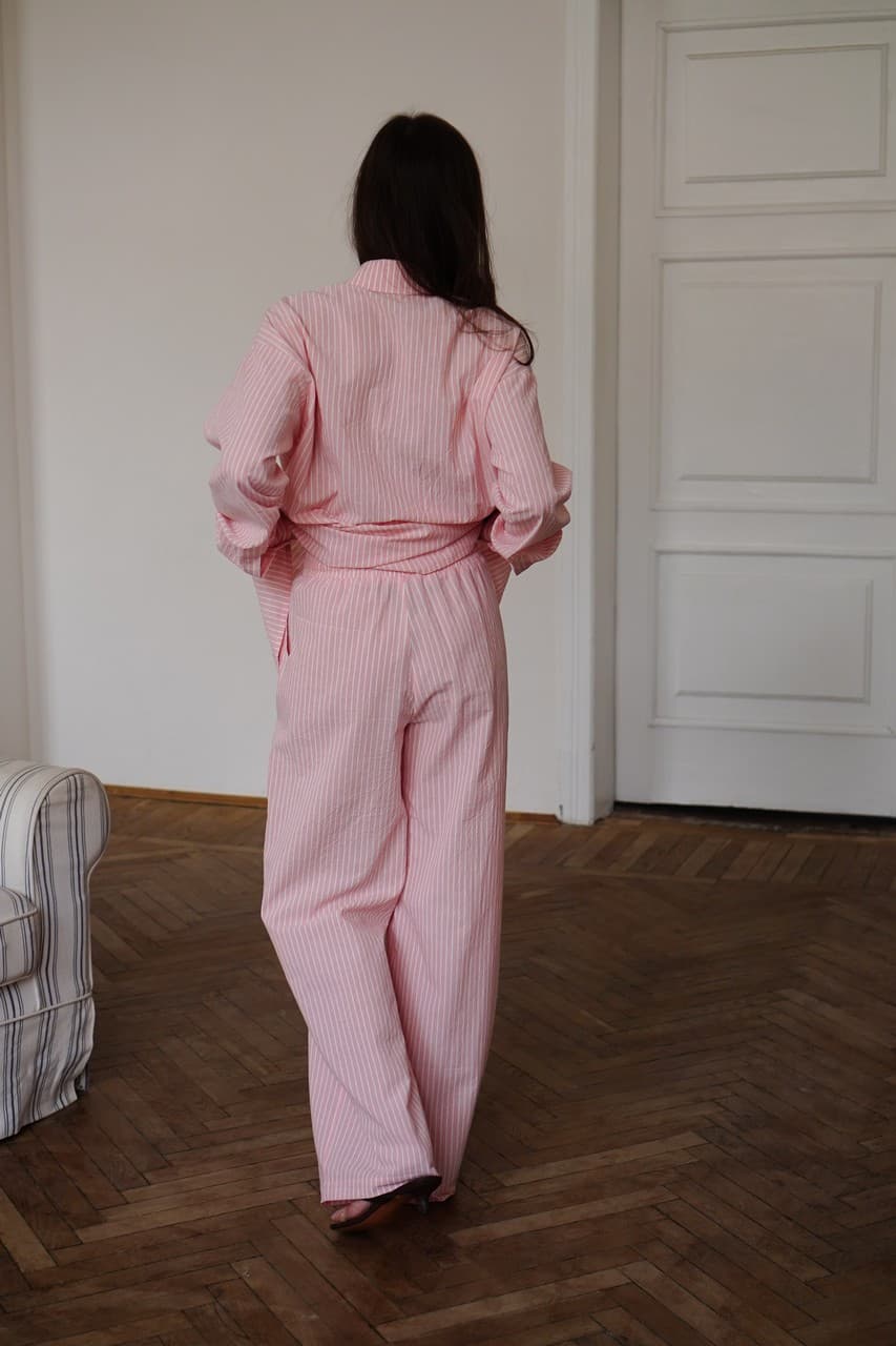 Брюки из вареного хлопка, Розовый 8