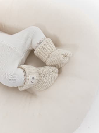 Пинетки коса меринос-кашемир Молочный