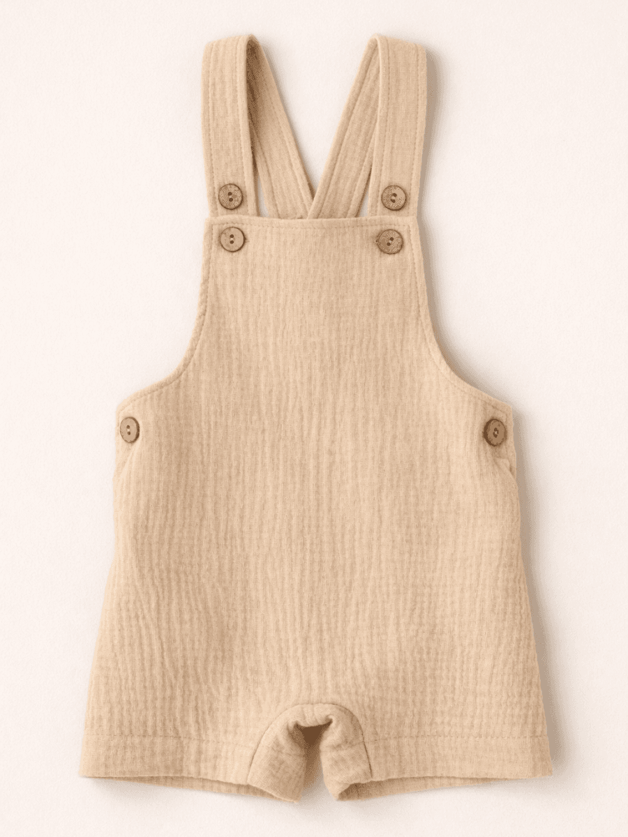 Футболка и полукомбинезон, Крем+бежевый