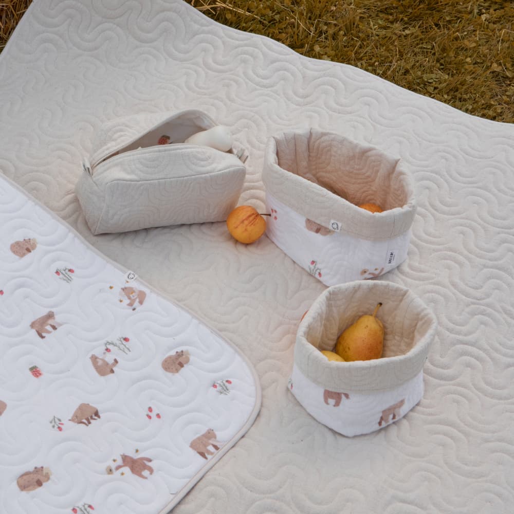 Корзины для хранения BUBA KIDS, 3 шт., Мишкины лакомства/Натуральный 7