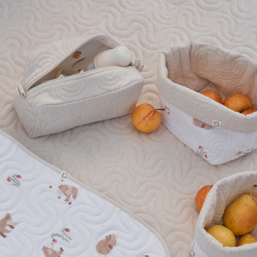 Корзины для хранения BUBA KIDS, 3 шт., Мишкины лакомства/Натуральный 9