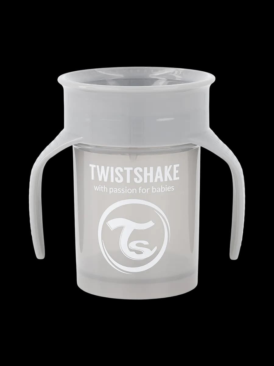 Поильник Twistshake 360 cup 230 мл. Пастельный серый 6+
