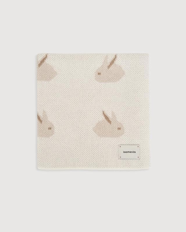 Плед вязанный Animal Rabbits Кремовый, 100% хлопок