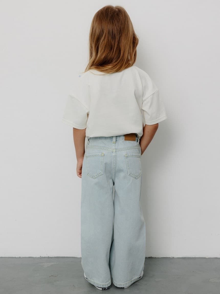 Джинсы Wide Leg, Голубой 4