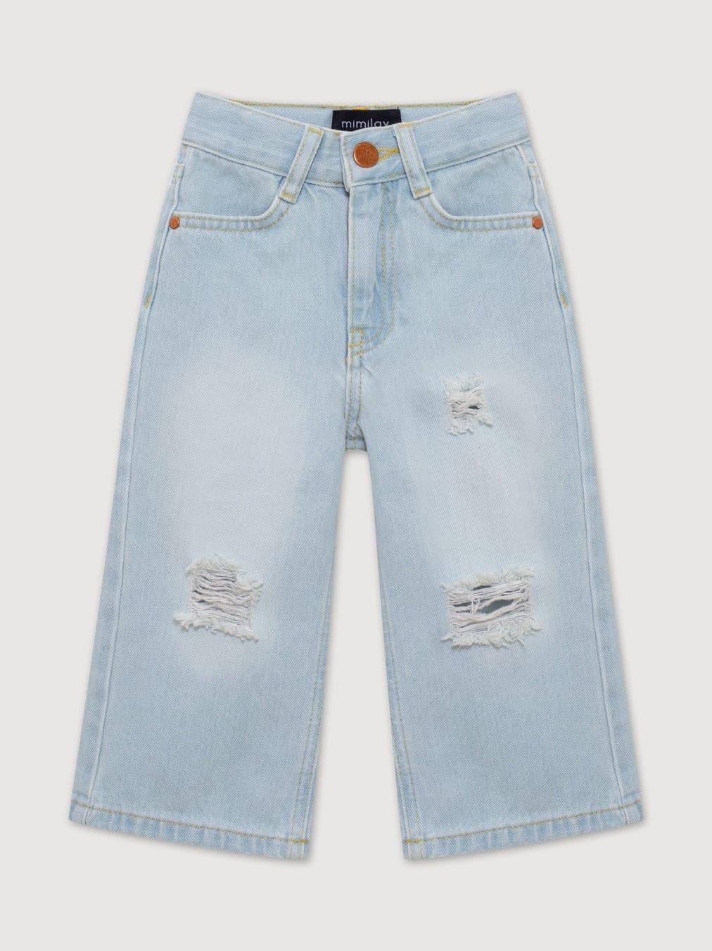 Джинсы Wide Leg, Голубой 6