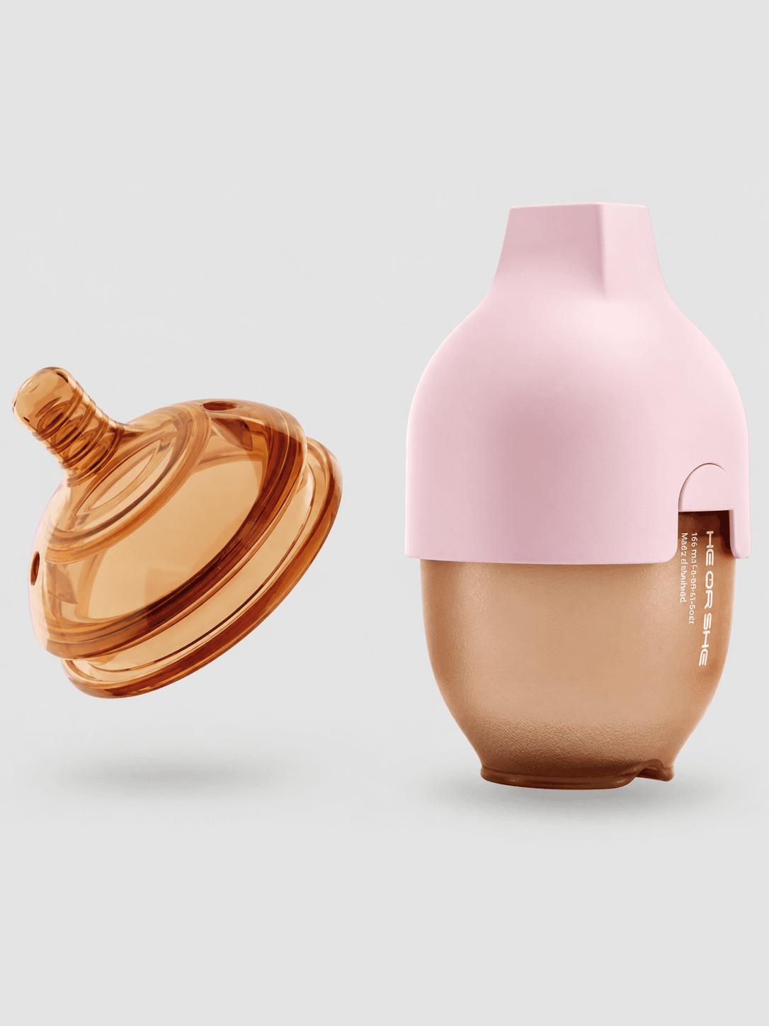Бутылочка силиконовая для детей с соской HEORSHE 160ml, Pink