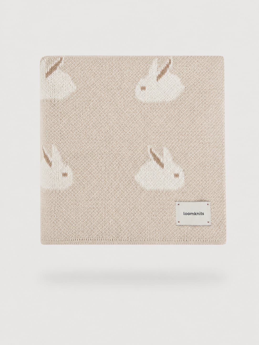 Плед вязаный Animal Rabbits Топленое молоко, 100% хлопок