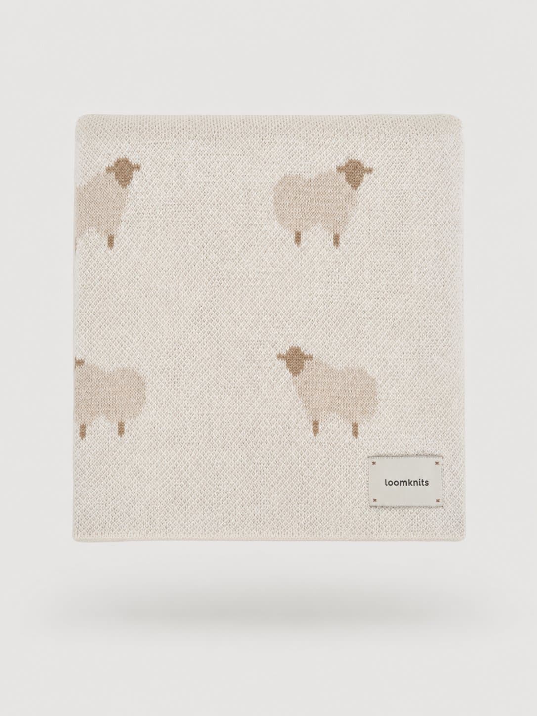 Плед вязаный Animal Sheeps Кремовый, 100% хлопок