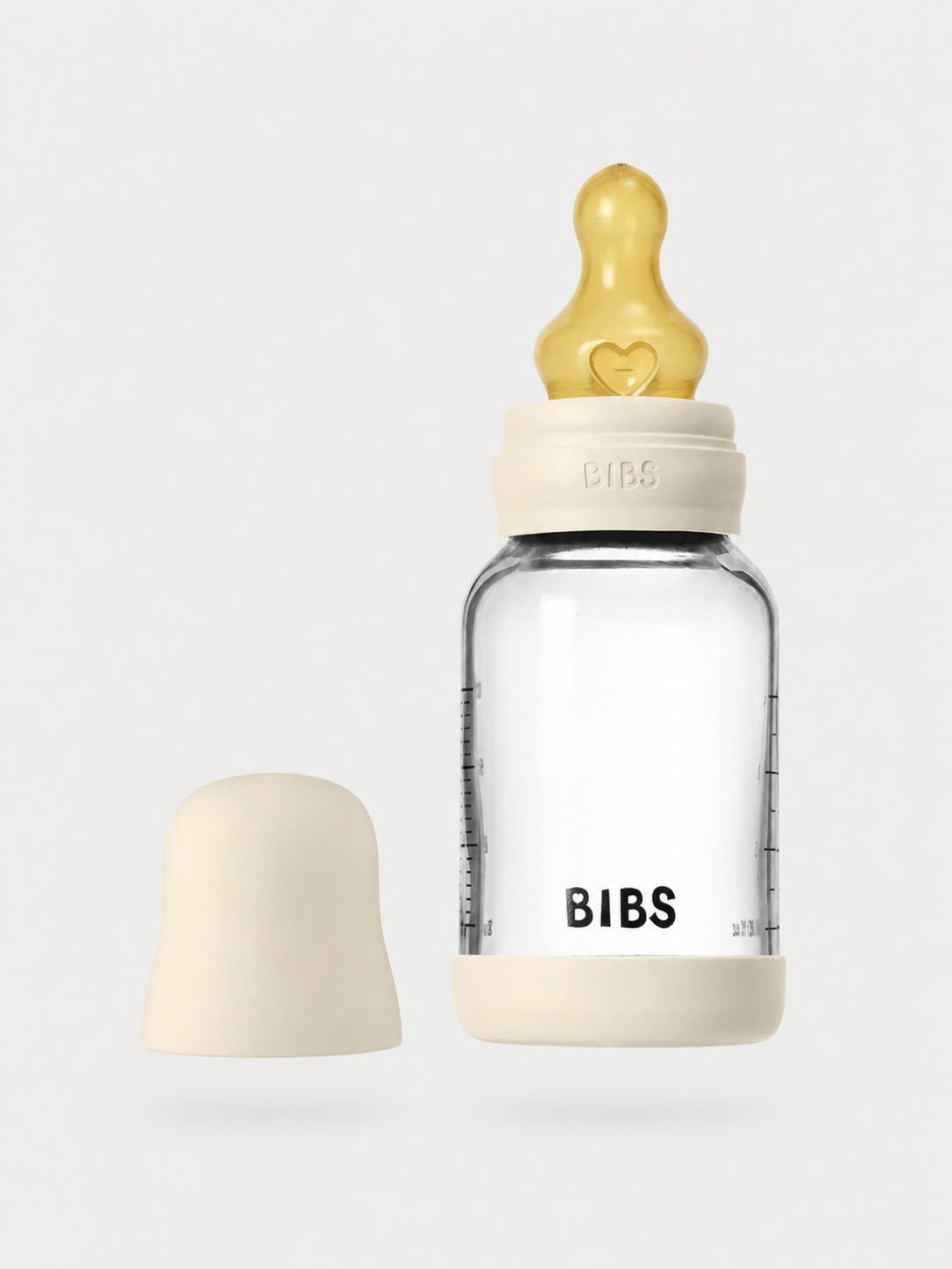 Стеклянная бутылочка BIBS - Ivory, 120 мл, каталожное фото на светло-сером фоне